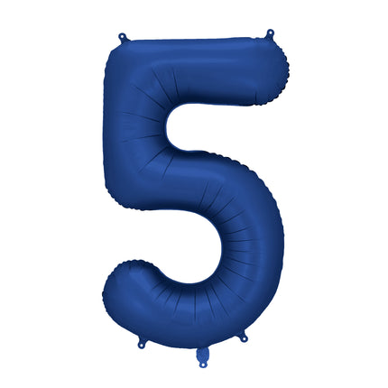Palloncino 5 anni a figura intera blu satinato in foil vuoto 86 cm