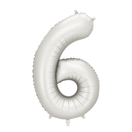 Palloncino a figura 6 anni Argento Satin Foil Vuoto 86 cm