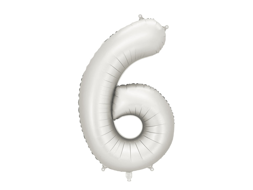 Palloncino a figura 6 anni Argento Satin Foil Vuoto 86 cm