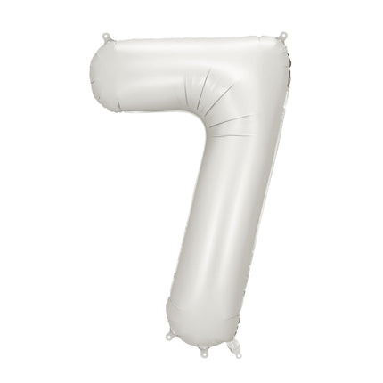 Palloncino a 7 anni Silver Satin Foil Vuoto 86 cm