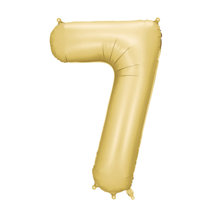 Palloncino a 7 anni in oro satinato in foil vuoto 86 cm