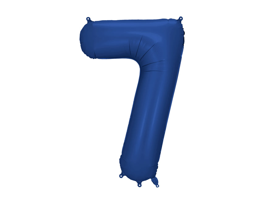 Palloncino figura 7 anni blu satinato in foil vuoto 86 cm
