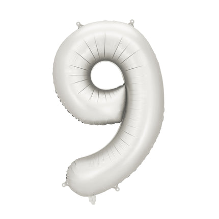 Palloncino a 9 anni Silver Satin Foil vuoto 86 cm
