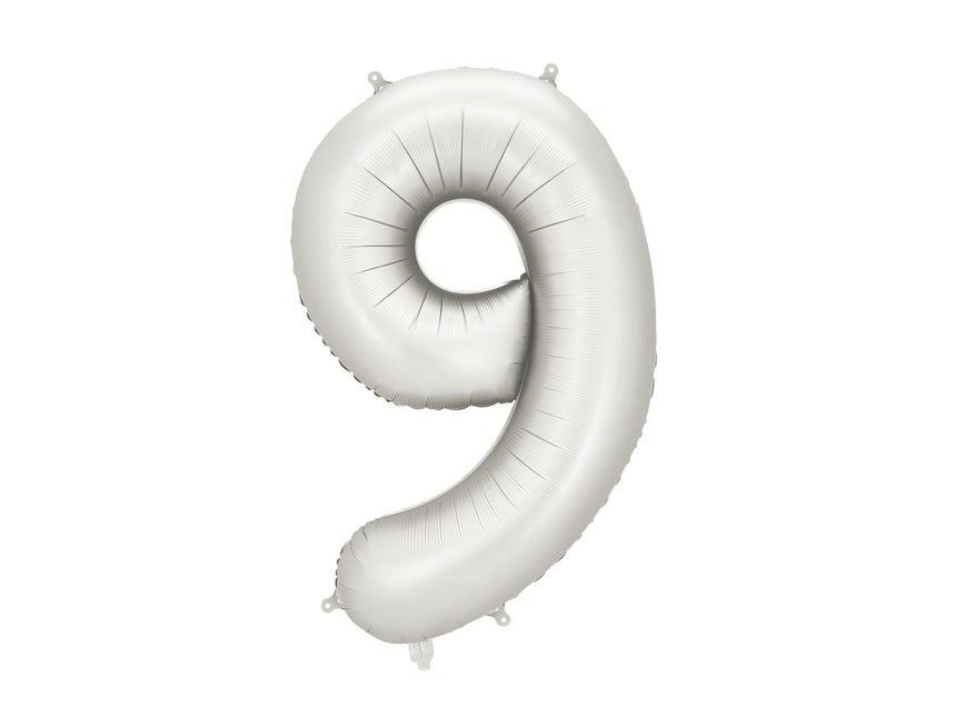 Palloncino a 9 anni Silver Satin Foil vuoto 86 cm