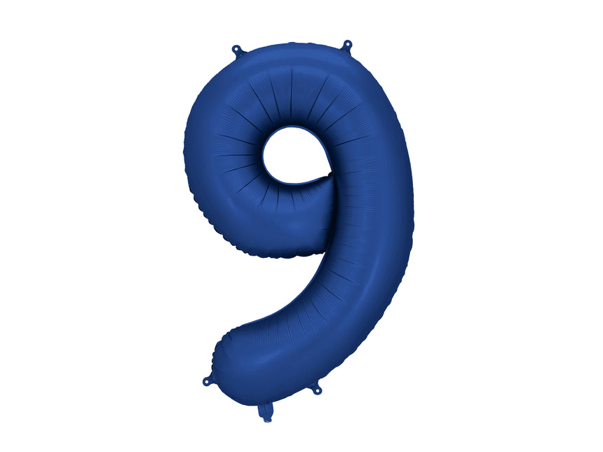 Palloncino figura 9 anni Blu Satin Foil Vuoto 86cm