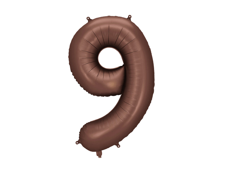 Palloncino 9 anni a forma di figura Marrone vuoto 86 cm