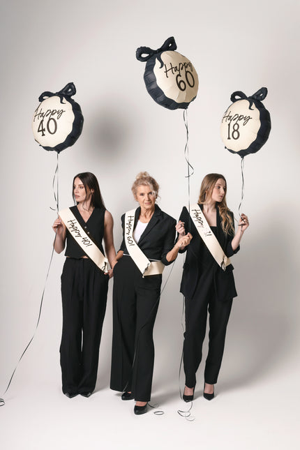 Palloncino ad elio 18 anni nero bianco 53 cm