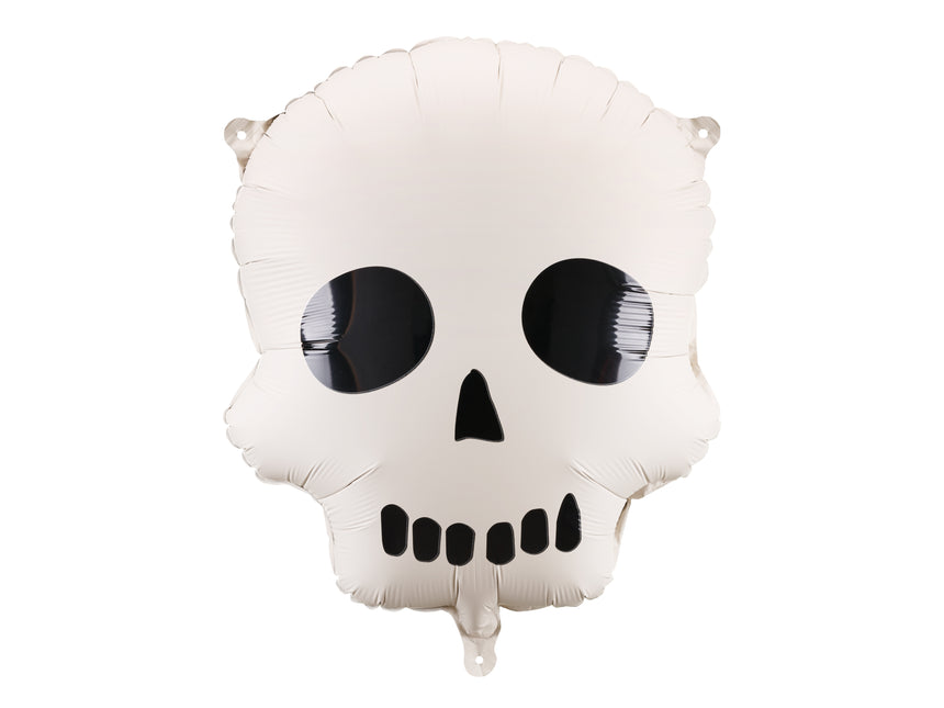 Palloncino ad elio Halloween Bianco Nero Teschio Vuoto 41cm