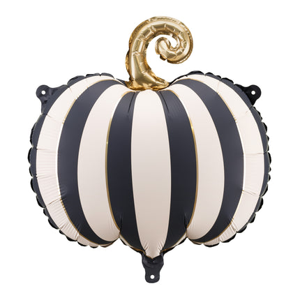 Palloncino ad elio a forma di zucca nero bianco vuoto 39 cm