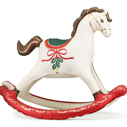 Palloncino in foil Cavallo a dondolo di Natale, 118x104 cm, misto