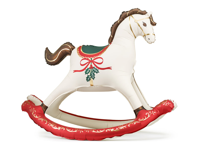 Palloncino in foil Cavallo a dondolo di Natale, 118x104 cm, misto