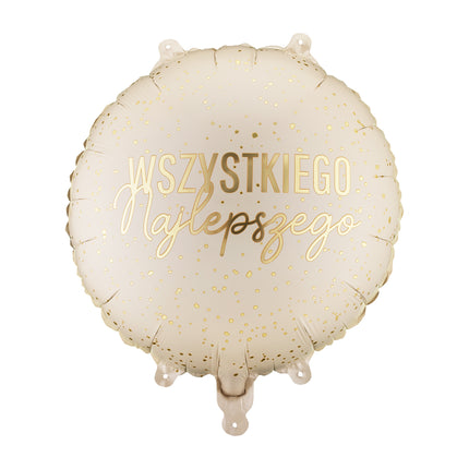 Palloncino in foil rotondo ''Wszystkiego Najlepszego'', 35x35 cm, misto