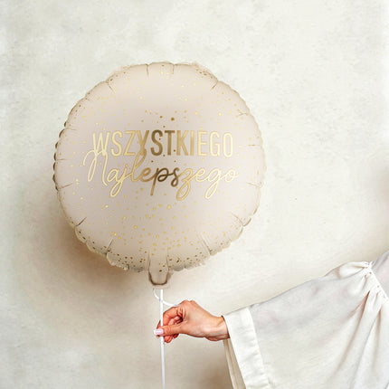 Palloncino in foil rotondo ''Wszystkiego Najlepszego'', 35x35 cm, misto