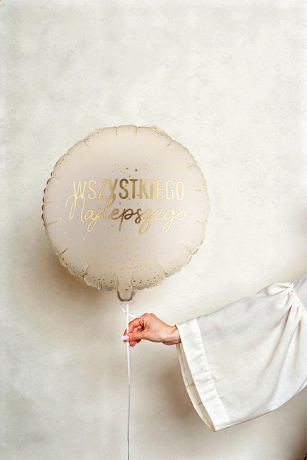 Palloncino in foil rotondo ''Wszystkiego Najlepszego'', 35x35 cm, misto