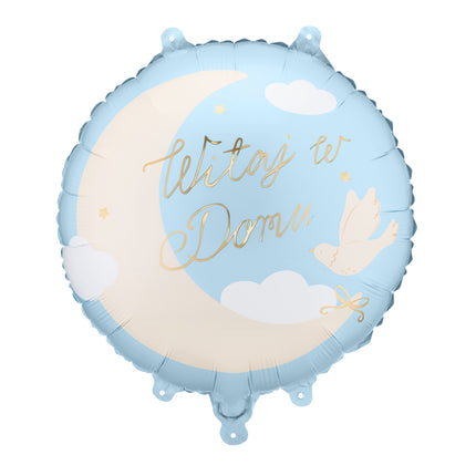 Palloncino in foil "Welcome home", 35 x 35 cm, azzurro
