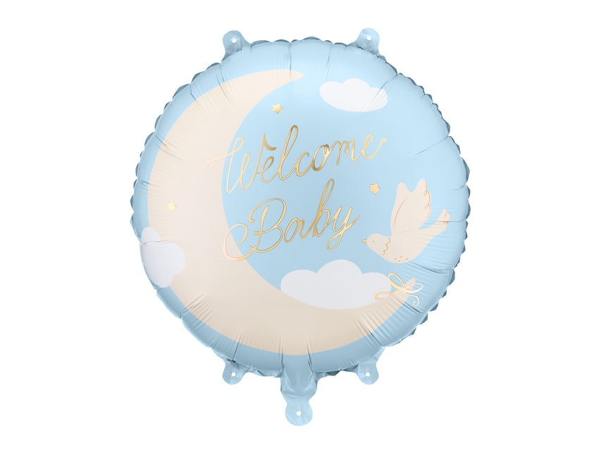 Palloncino in foil "Welcome home", 35 x 35 cm, azzurro