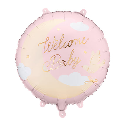 Palloncino in foil "Welcome home", 35 x 35 cm, rosa chiaro