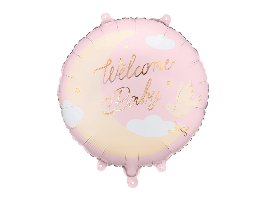 Palloncino in foil "Welcome home", 35 x 35 cm, rosa chiaro