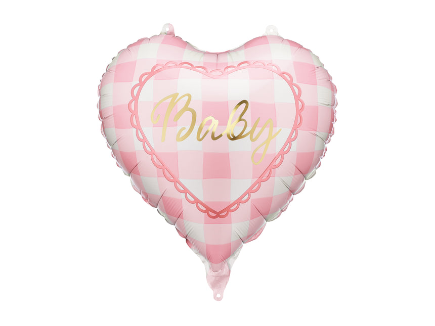 Palloncino in foil cuore Baby, 35 cm, rosa chiaro