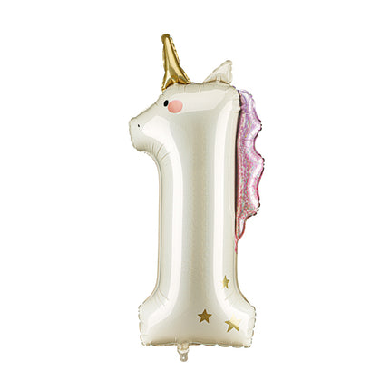 Palloncino ad elio 1 anno Unicorno, 93 cm, misto