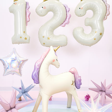 Palloncino ad elio 1 anno Unicorno, 93 cm, misto