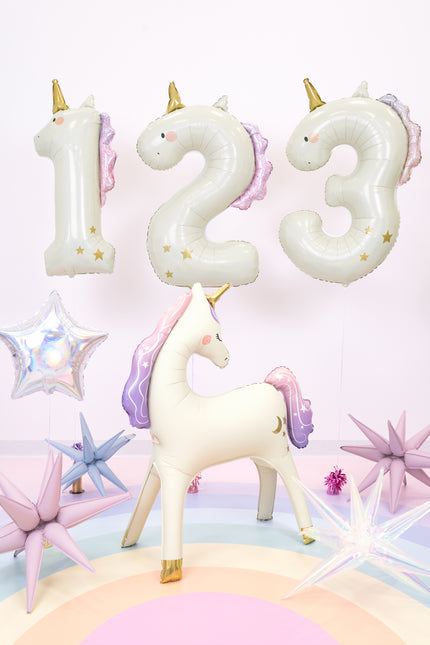 Palloncino ad elio 1 anno Unicorno, 93 cm, misto
