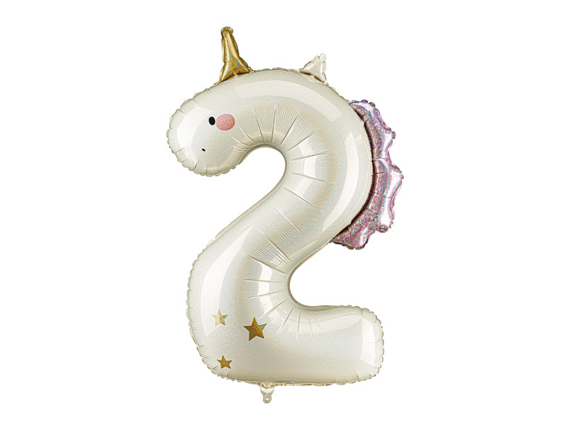 Palloncino ad elio 2 anni Unicorno, 93 cm, misto