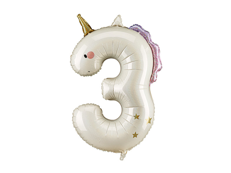 Palloncino ad elio 3 anni Unicorno, 93 cm, misto