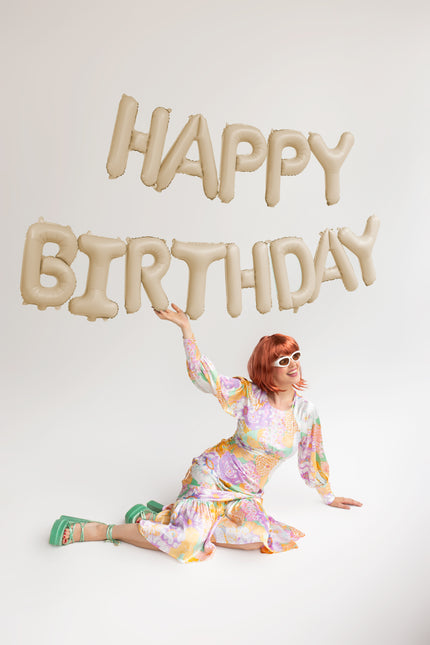 Palloncino Lettera Buon Compleanno Beige 3,4m