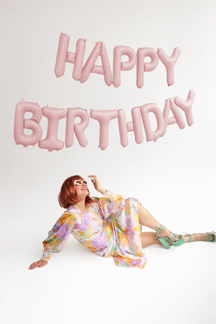 Palloncino Lettera Buon Compleanno Rosa Chiaro 3,4m