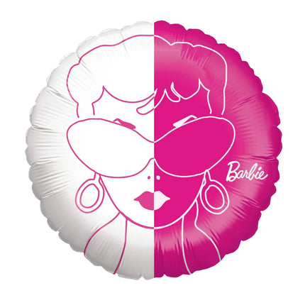 Palloncino Barbie a elio rotondo vuoto 45 cm