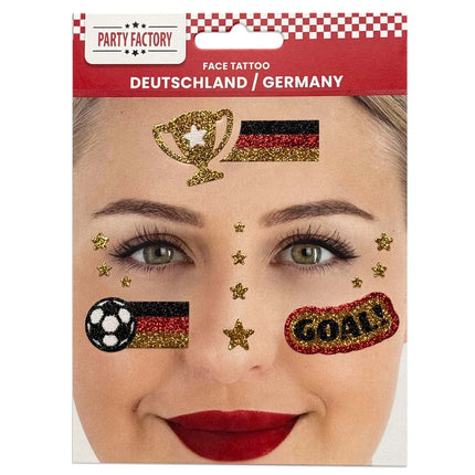 Tatuaggi finti da calcio per il viso con glitter - Germania