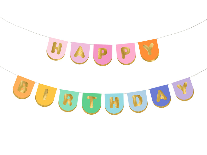 Ghirlanda di lettere di buon compleanno 2,13 m