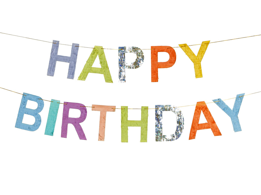 Ghirlanda di lettere di buon compleanno colorate 2,2 m