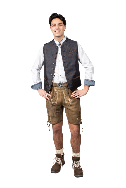 Gilet Oktoberfest blu Trachtenweste Jaquard