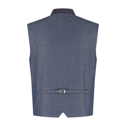 Gilet Oktoberfest blu Trachtenweste Jaquard