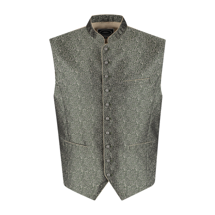 Gilet Oktoberfest verde scuro Trachtenweste Jaquard