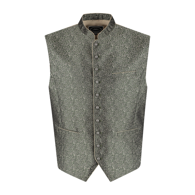 Gilet Oktoberfest verde scuro Trachtenweste Jaquard