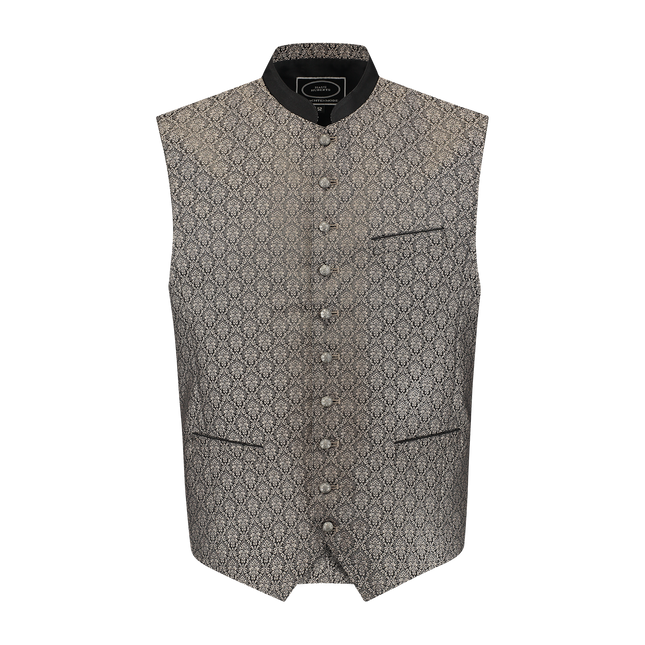 Gilet Oktoberfest Grigio Trachtenweste Jaquard