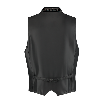 Gilet Oktoberfest nero Trachtenweste Jaquard