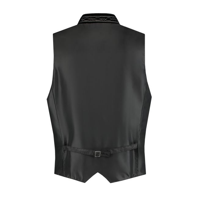 Gilet Oktoberfest nero Trachtenweste Jaquard