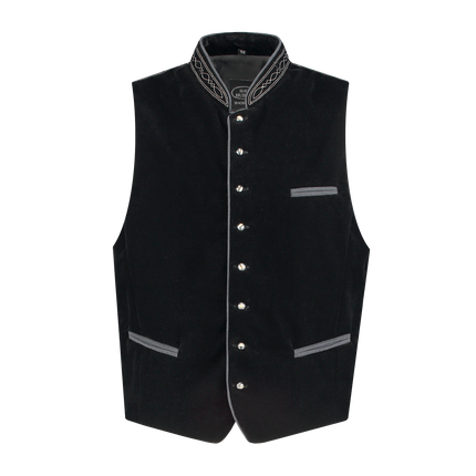 Gilet Oktoberfest nero Trachtenweste Jaquard