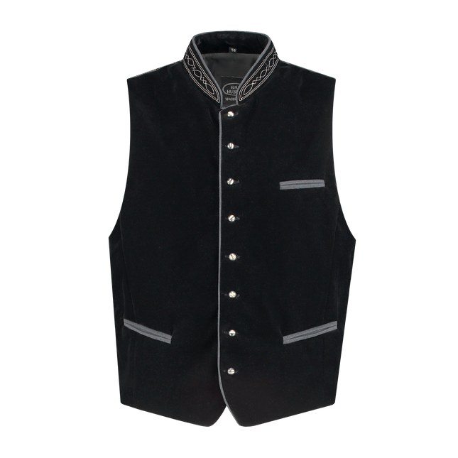 Gilet Oktoberfest nero Trachtenweste Jaquard
