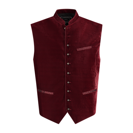 Gilet Oktoberfest rosso Trachtenweste Jaquard