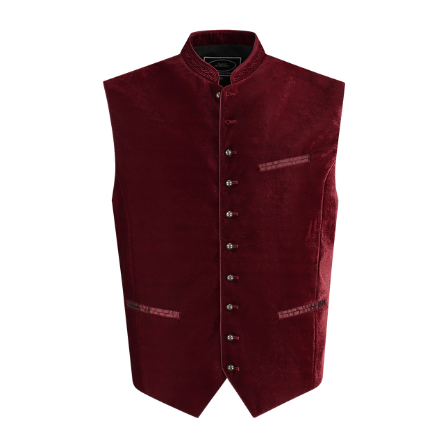 Gilet Oktoberfest rosso Trachtenweste Jaquard