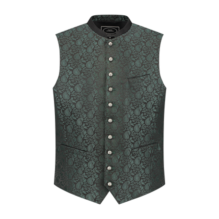 Gilet Oktoberfest verde Trachtenweste Jaquard