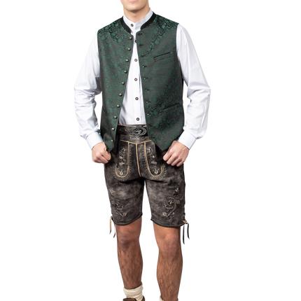 Gilet Oktoberfest verde Trachtenweste Jaquard