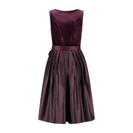 Abito Dirndl rosso bordeaux Oktoberfest 2 pezzi