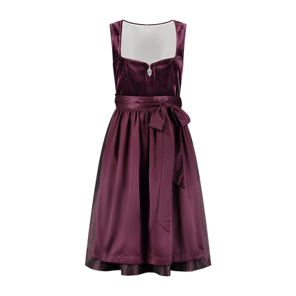 Abito Dirndl rosso bordeaux Oktoberfest 2 pezzi