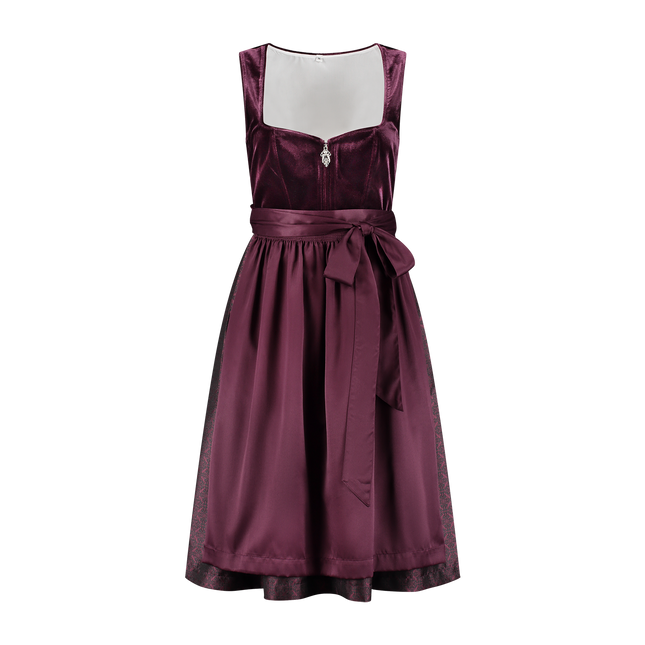 Abito Dirndl rosso bordeaux Oktoberfest 2 pezzi